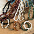 New Chinese Style Acrylic Ombre Round Beaded Necklace Bracelet Jewelry Set Retro Ethnic Design view 1