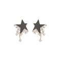 Light Luxury Shell Star Drop Earrings With Zircon Accents And Silver Needle Posts view 5
