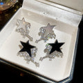 Light Luxury Shell Star Drop Earrings With Zircon Accents And Silver Needle Posts view 3