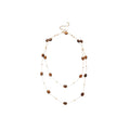 Maillard Style Copper Tiger Eye Oval Square Beaded Pendant Layered Sweater Necklace view 5