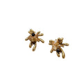 18K Gold Plated Tiger Eye Stone Firework Flower Stud Earrings With Silver Posts Light Luxury OL Style view 5