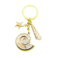 Metal Two Tone Scallop Shell Keychain Handmade Gift Charm view 5