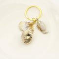 Metal Two Tone Shell Cloud Keychain For Bag Charm Gift view 3