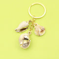 Metal Two Tone Shell Cloud Keychain For Bag Charm Gift view 1