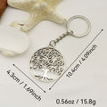 Zinc Alloy Round Tree Of Life Keychain Key Ring Gift view 2