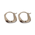 18K Gold Plated Copper U Shape Oval Stud Earrings Minimalist Luxury Style For Women view 5