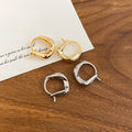 18K Gold Plated Copper U Shape Oval Stud Earrings Minimalist Luxury Style For Women view 3