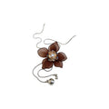 Alloy Rhinestone Mesh Flower Pendant Necklace And Earrings Jewelry Set For Women Fashion OL Style view 5
