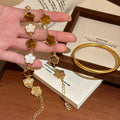 Vintage Enamel Flower Alloy Bangle For Women Elegant Light Luxury OL Fashion Bracelet view 2