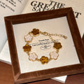 Vintage Enamel Flower Alloy Bangle For Women Elegant Light Luxury OL Fashion Bracelet view 4