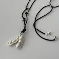 Old Money Faux Pearl Peanut Pod Geometric Sweater Necklace For Women, New Chinese Ethnic Style view 2