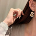 Stainless Steel Tiger Eye Gourd Pearl Necklace Jewelry Set, New Chinese Elegant Light Luxury view 4