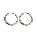 Smooth Round Metal Hoop Earrings With Silver Pins, Korean Minimalist Geometric Casual Commuter Style view 5