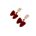 14K Gold Plated Alloy Rhinestone Bow Heart Flower Stud Earrings, Sweet Light Luxury Jewelry view 5