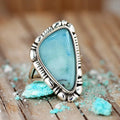 Irregular Triangle Geometric Ring Faux Marble Vintage Medieval Style Women's Jewelry view 1