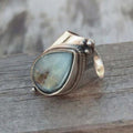 Vintage Water Drop Faux Natural Stone Inlay Irregular Trendy Fashion Ring view 3