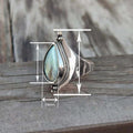 Vintage Water Drop Faux Natural Stone Inlay Irregular Trendy Fashion Ring view 4