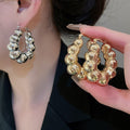 European Style Light Luxury Smooth Iron Round U-Shaped Drop Earrings For Women view 2