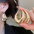 European Style Light Luxury Smooth Iron Round U-Shaped Drop Earrings For Women view 4