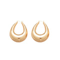 European Style Light Luxury Smooth Iron Round U-Shaped Drop Earrings For Women view 5