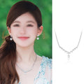 Minimalist Copper Zircon Teardrop Pendant Necklace Elegant Everyday Clavicle Chain view 1