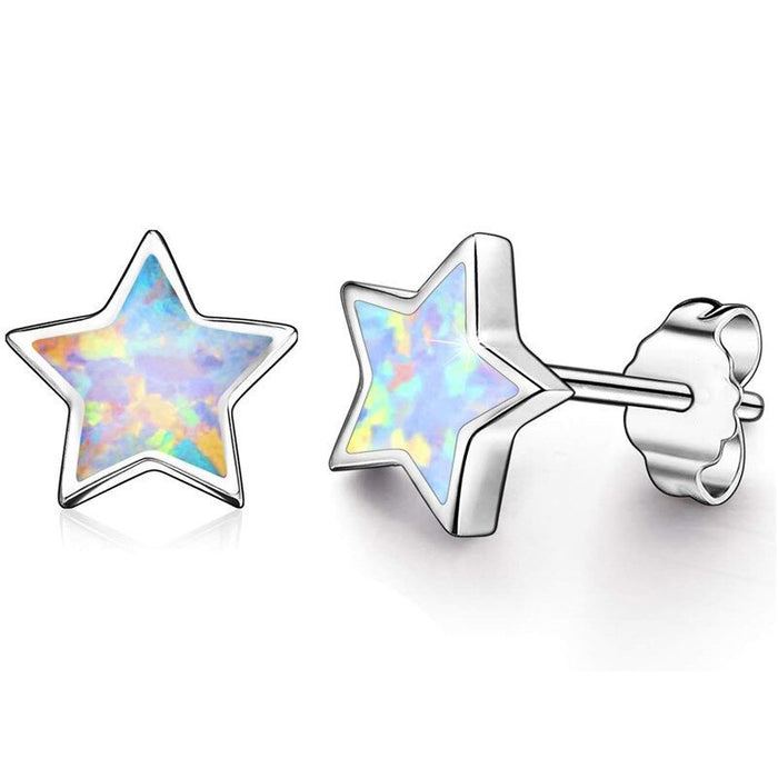 Colorful Star Stud Earrings For Women Dopamine Fairy Style Sticker Look Trendy Girl Accessories