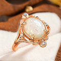 Classic French Style Imitation Opal Ring For Women With Elegant Vintage European Design view 5