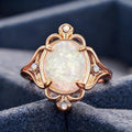 Classic French Style Imitation Opal Ring For Women With Elegant Vintage European Design view 3
