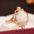 Classic French Style Imitation Opal Ring For Women With Elegant Vintage European Design view 2