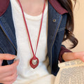 Light Luxury Leather Waterdrop Pendant Sweater Necklace For Women With Alloy Geometric Round Charm view 4