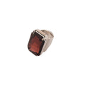 Light Luxury Copper Geometric Square Open Ring With Rhinestone Inlay, Minimalist Statement Jewelry view 5