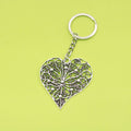 Metal Hollow Heart Floral Keychain Bag Charm Gift view 1