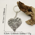 Metal Hollow Heart Floral Keychain Bag Charm Gift view 2