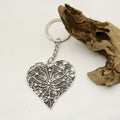 Metal Hollow Heart Floral Keychain Bag Charm Gift view 4