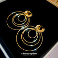 Rhinestone Round Multilayer Alloy Ear Cuff Earrings Vintage Geometric Statement Design view 4