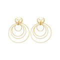 Rhinestone Round Multilayer Alloy Ear Cuff Earrings Vintage Geometric Statement Design view 5
