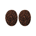 Vintage Flocked Oval Leopard Print Stud Earrings With Silver Pins For Women view 5