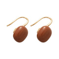 Tiger Eye Stone Geometric Square C-Shaped Stud Earrings For Women Modern Minimalist Daily Jewelry view 5