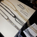 Copper Rhinestone Multilayer Tassel Necklace Jewelry Set For Women Light Luxury Style view 1