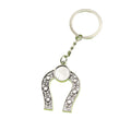 Metal Minimal Flower Horseshoe Keychain Key Ring Gift view 5