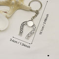 Metal Minimal Flower Horseshoe Keychain Key Ring Gift view 2