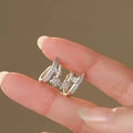 18K Gold Plated Copper Zircon Star Round Huggie Earrings For Minimalist OL Style view 1