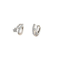 18K Gold Plated Copper Zircon Star Round Huggie Earrings For Minimalist OL Style view 5