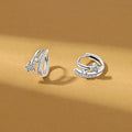 18K Gold Plated Copper Zircon Star Round Huggie Earrings For Minimalist OL Style view 3