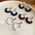 Retro European American Faux Leather Round Stud Earrings Hip Hop Geometric Statement Jewelry view 3