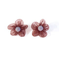 Elegant Pearl Fabric Flower Stud Earrings For Women Luxury Sweet Dress Party Floral Ear Jewelry Earrings view 5