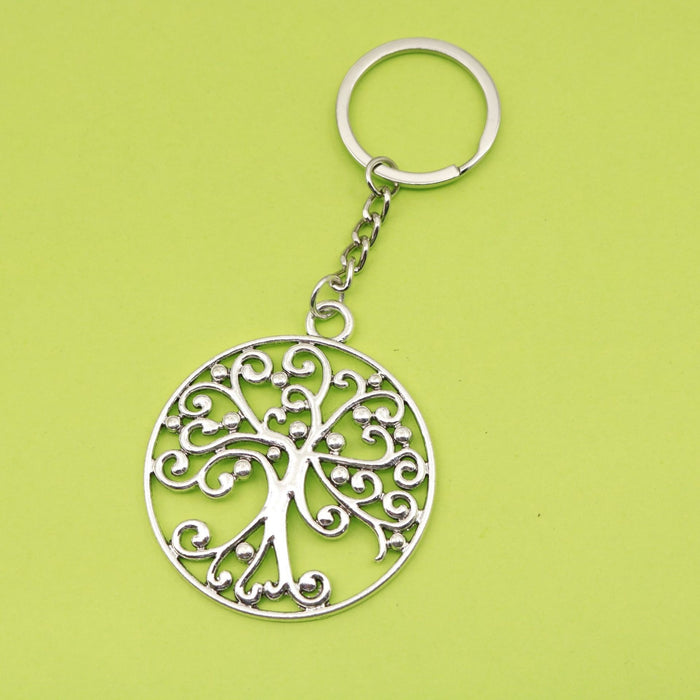Zinc Alloy Hollow Tree Of Life Keychain Bag Charm