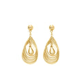 French Vintage Gold Alloy Multi Layer Irregular Hollow Teardrop Luxury Statement Dangle Earrings view 5