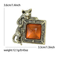 Alloy Rhinestone Cat Brooch For Women's Suit And Cardigan view 4