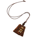 Maillard Style Leopard Print Plush Bear Triangle Geometric Sweater Necklace For Women view 5